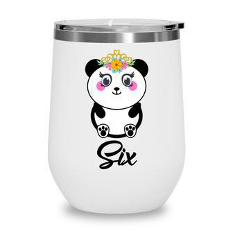 Kids 6 Year Old Gifts Cute Panda Birthday Girl 6Th Birthday Funny Wine Tumbler - Thegiftio UK
