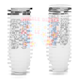 Kids Girls 10Th Birthday Double Digits Tenth Hippie Daisy Print Wine Tumbler - Thegiftio