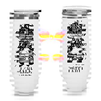 Lake Life Messy Bun Hair Girl Women Retro Lake Summer Wine Tumbler - Thegiftio UK