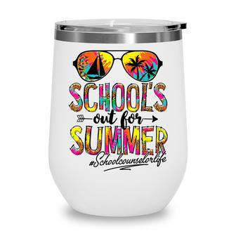 Last Day Of School Schools Out For Summer School Counselor Wine Tumbler - Thegiftio UK