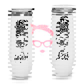 Leo Girl Messy Bun Leopard Bandana July Zodiac Sign Birthday Wine Tumbler - Thegiftio