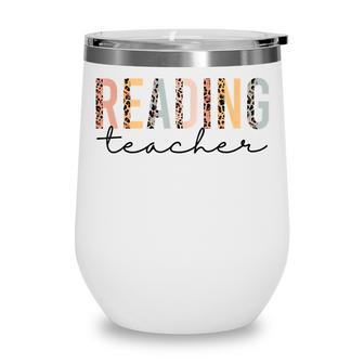 Leopard Cheetah Print Reading Teacher Funny Back To School Wine Tumbler - Thegiftio UK