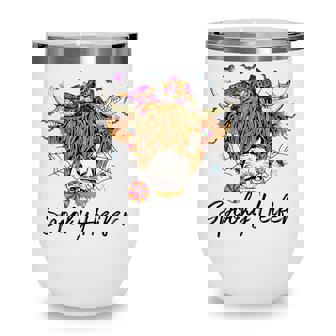 Leopard Halloween Highland Cow Pumpkin Spooky Heifer Wine Tumbler - Thegiftio