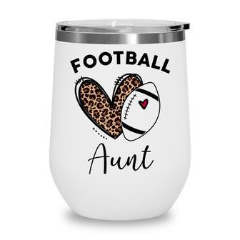 Leopard Heart Football Aunt Mothers Day Family Matching Wine Tumbler - Thegiftio UK