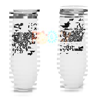 Leopard Turquoise Plaid Halloween Spooky Season Fall Autumn Wine Tumbler - Seseable
