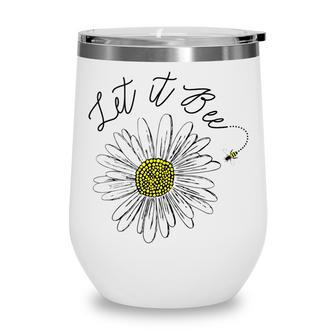 Let It Bee Hippie Sun Flower Zone Wine Tumbler - Thegiftio UK