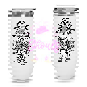Let’S Go Ghouls Cute Ghost Halloween Spooky Vibes Women Men Wine Tumbler - Thegiftio