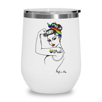 Lgbt Girl Power Pin Up Flag Gay Pride T Wine Tumbler - Thegiftio UK