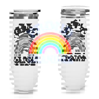 Lgbtq Proud Grandma Gay Pride Lgbt Ally Rainbow Mothers Day Wine Tumbler - Thegiftio UK