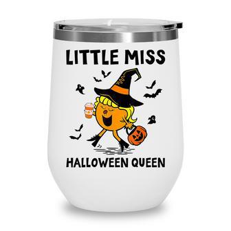 Little Miss Halloween Queen Pumpkin V2 Wine Tumbler - Thegiftio