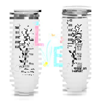 Love Gamma Life Daisy Flower Cute Funny Mothers Day Wine Tumbler - Thegiftio