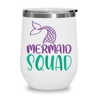 Mermaid Squad Birthday Party Mermaid Birthday Theme Wine Tumbler - Thegiftio UK