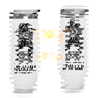 Mothers Day Beagle Mom Messy Bun Hair Dog Mama Pet Owner Wine Tumbler - Thegiftio