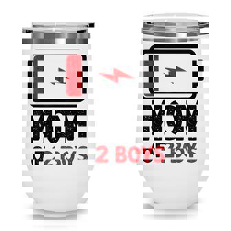 Mothers Day Women Mommy Mom Of 2 Boys Vintage Gifts Wine Tumbler - Thegiftio