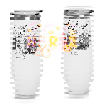 Nurse Cute Health Worker Halloween Nursing Funny Halloween Wine Tumbler - Thegiftio