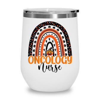 Oncology Nurse Rainbow Halloween Costume Oncology Nursing Wine Tumbler - Thegiftio UK