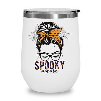 One Spooky Mama Spooky Mom Funny Mom Halloween Wine Tumbler - Seseable