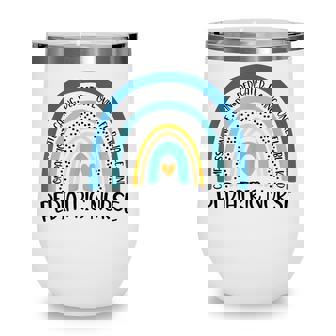 Pediatric Nurse Cute Rainbow Funny Pediatric Nurse Wine Tumbler - Thegiftio