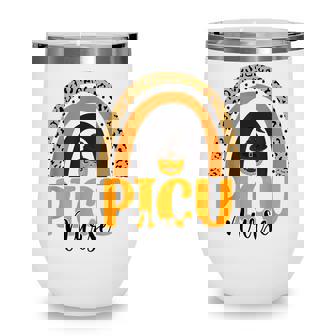 Picu Nurse Halloween Rainbow Leopard Print Nursing Wine Tumbler - Thegiftio