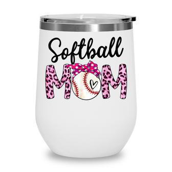 Pink Leopard Softball Mom Bandana Baseball Mama Mothers Day Wine Tumbler - Thegiftio UK