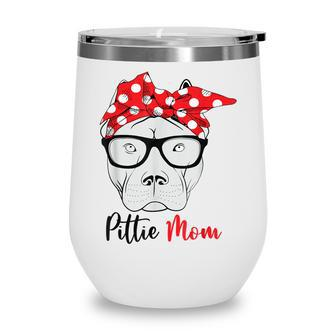 Pittie Mom Pitbull Dog Lovers Mothers Day Gift For Women Wine Tumbler - Thegiftio UK
