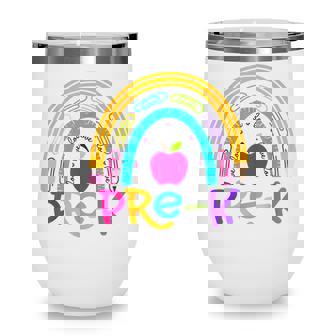 Pre-K Rainbow Team Pre-K Squad First Day Of Back To School Wine Tumbler - Thegiftio