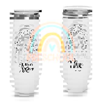 Preschool Rainbow Teacher Student Preschool Vibes Wine Tumbler - Thegiftio