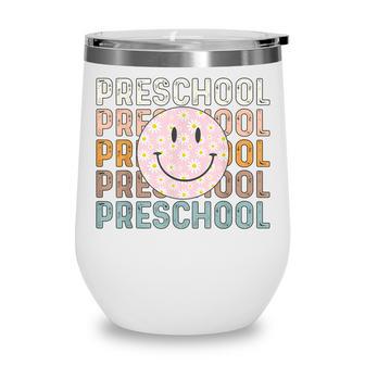 Preschool Vintage Retro Back To School Teacher Student Kids Wine Tumbler - Thegiftio UK