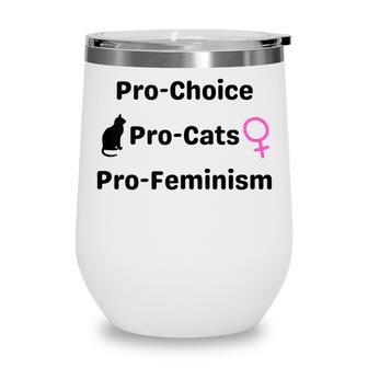 Pro Choice Feminism And Cats Cute Roe V Wade 1973 Wine Tumbler - Seseable