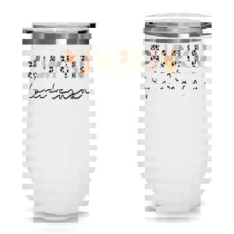 Pumpkin Spice Season Leopard Fall Autumn Women Halloween Wine Tumbler - Seseable