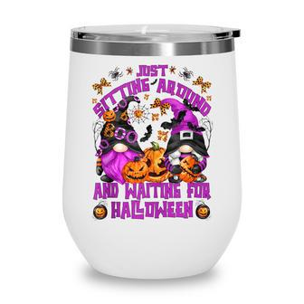 Purple Halloween Gnome For Women Witches Funny Witch Quote Wine Tumbler - Thegiftio UK