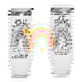 Rainbow Dont Stress Just Do Your Best Rock The Test Testing Wine Tumbler - Thegiftio