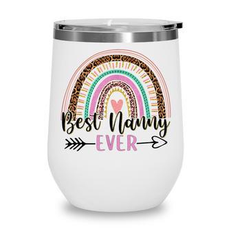 Rainbow Leopard Best Nanny Ever Mothers Day Mothers Women Wine Tumbler - Thegiftio UK