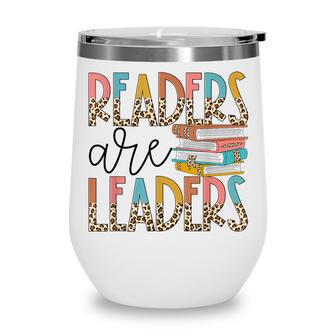 Readers Are Leaders Boho Leopard Book Lover Back To School Wine Tumbler - Thegiftio UK