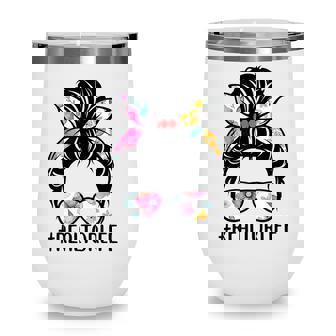Realtor Life Messy Bun Real Estate Agent Girl Mom Wife Wine Tumbler - Thegiftio