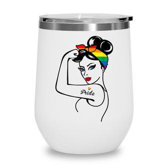 Restro Lgbt Girl Power Pin Up Gay Pride Equality Lgbt Wine Tumbler - Thegiftio UK