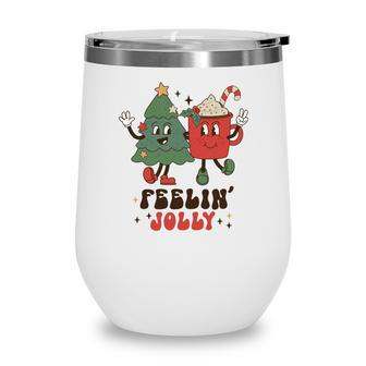 Retro Christmas Feeling Jolly V2 Wine Tumbler | Seseable CA