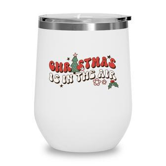 Retro Christmas Is In The Air Wine Tumbler - Seseable