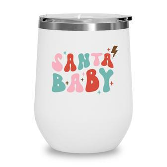Retro Christmas Santa Baby Retro Santa Holidays Wine Tumbler - Seseable