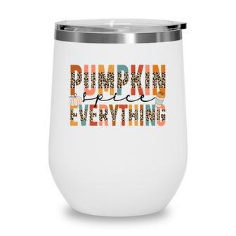 Retro Fall Pumpkin Everything Autumn Wine Tumbler - Thegiftio UK