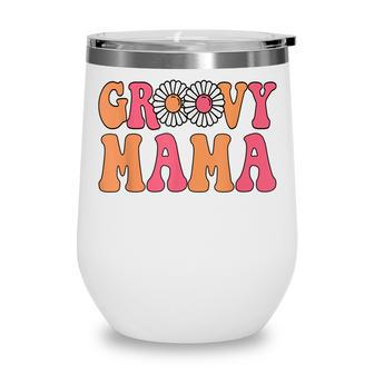 Retro Groovy Mama Matching Family 1St Birthday Party V2 Wine Tumbler - Seseable