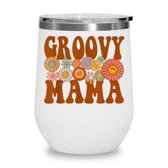 Retro Groovy Mama Matching Family 1St Birthday Party Wine Tumbler - Seseable
