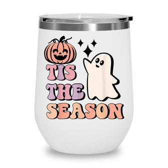 Retro Halloween Pumpkin Tis The Season Hot Ghoul Halloween Wine Tumbler - Thegiftio UK