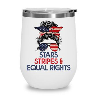 Retro Pro Choice Stars Stripes And Equal Rights Patriotic Wine Tumbler - Seseable