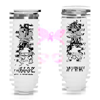 Save The Boo Bees Boobees Breast Cancer Awareness Halloween Wine Tumbler - Thegiftio