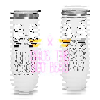 Save The Boobees Boo Bees Breast Cancer Halloween Women Wine Tumbler - Thegiftio