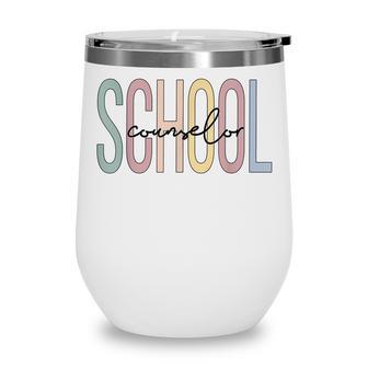 School Counselor Boho School Counseling Wine Tumbler - Thegiftio UK