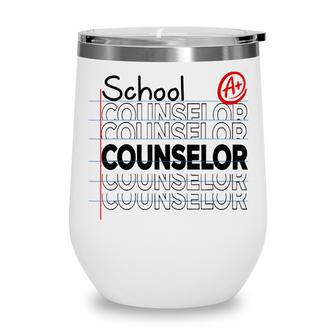School Counselor Note Book Pattern Back To School Daughte Wine Tumbler - Thegiftio UK