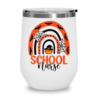 School Nurse Rainbow Nursing School Halloween Costume Wine Tumbler - Thegiftio UK