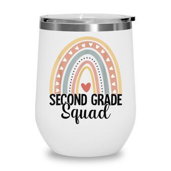 Second Grade Rainbow Teacher Back To School 2Nd Grade Squad Wine Tumbler - Thegiftio UK